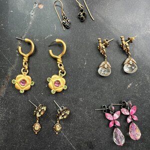 Vintage Earring Lot - Etruscan Crystal 90s